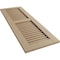 Ekena Millwork Rustic Two Equal Louver Knotty Pine Faux Wood Shutters (Per Pair), Primed Tan, 18"W x 64"H SHULV18X64KPPR - alternate 2
